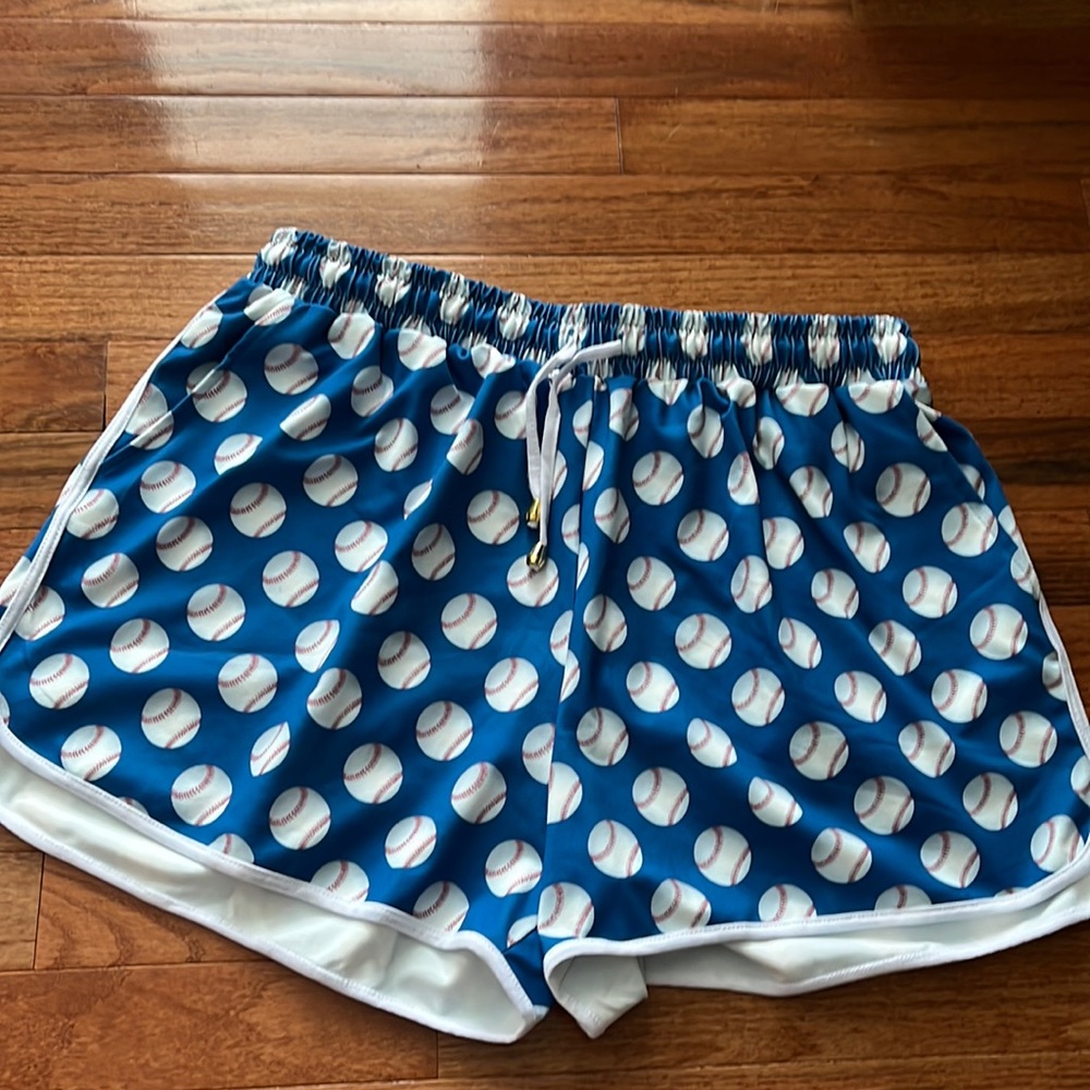 Play Ball Baseball Drawstring Everyday Shorts